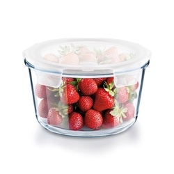 Pojemnik szklany borokrzemowy okrągły na żywność z pokrywką Tadar 1,9 l