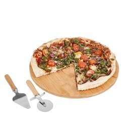 Radełko i deska z łopatką do serwowania pizzy Tadar