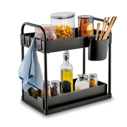 Regał uniwersalny organizer Tadar 2 poziomy 40 x 39,5 x 22 cm czarny