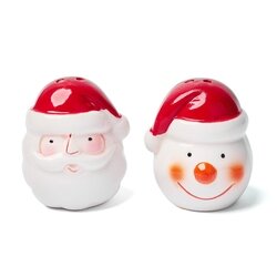 Solniczka i pieprzniczka ceramiczne bożonarodzeniowe Tadar Bałwan i Gwiazdor