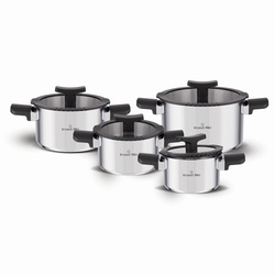 Zestaw garnków nierdzewnych z pokrywkami Starke Pro Eterno 8 elementów