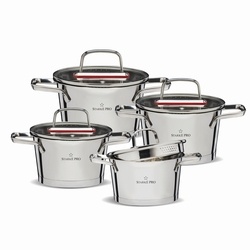 Zestaw garnków nierdzewnych z pokrywkami Starke Pro Speziale 8 elementów