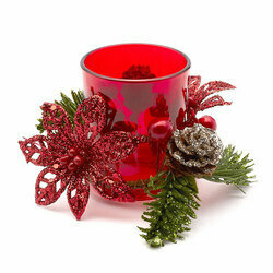 Stroik bożonarodzeniowy Tadar Gift Box I 11 x 11 x 7 cm bez świeczki czerwony