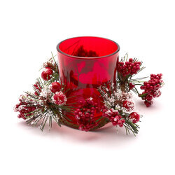 Stroik bożonarodzeniowy Tadar Gift Box II 11 x 11 x 7 cm bez świeczki czerwony