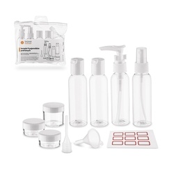 Komplet 7 pojemników podróżnych do kosmetyków Tadar Trip 11 elementów