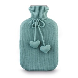 Termofor gumowy i pokrowiec Tadar Serce Szałwia 1,5 l 33 x 18,5 cm