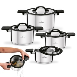 Zestaw garnków nierdzewnych z pokrywkami Starke Pro Creativo 8 elementów