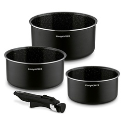 Zestaw garnków z odpinaną rączką Konighoffer Spinel Black 4 elementy indukcja 