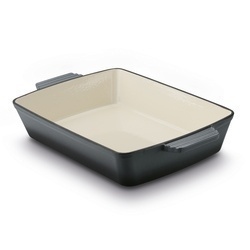 Brytfanna żeliwna emaliowana Konighoffer 39 x 23 x 7 cm szara