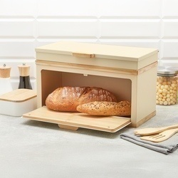 Chlebak stalowy dwupoziomowy Konighoffer Artesano 38 x 18 x 23 cm kremowy