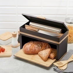Chlebak stalowy dwupoziomowy Konighoffer Artesano 38 x 18 x 23 cm czarny