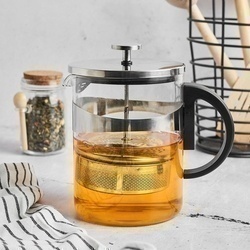 Dzbanek do herbaty z zaparzaczem i szklanym podgrzewaczem Konighoffer Saphir