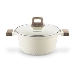 Komplet garnków ceramicznych 9 elementów Konighoffer Rosti kremowe