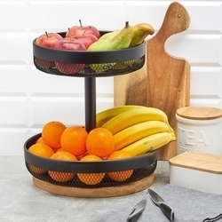 Koszyk na owoce dwupoziomowy Konighoffer Harmony 31 x 30 cm czarny