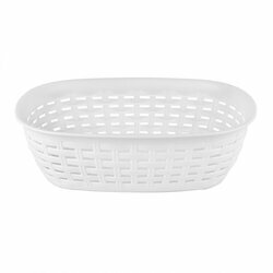 Koszyk plastikowy Plastic Forte Rattan 25,5 x 18,5 x 7,7 cm biały