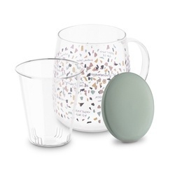 Kubek szklany z zaparzaczem i ceramiczną pokrywką Tadar Uśmiechnij się 500 ml