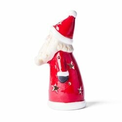 Lampion ceramiczny bożonarodzeniowy Tadar Mikołaj LED 17,5 x 9 cm