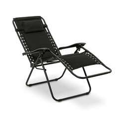 Leżak ogrodowy plażowy grawitacyjny Tadar Black 63 x 160 x 80 cm
