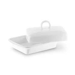 Maselniczka porcelanowa z pokrywką Tadar Ceramic 16,5 x 12 cm biała