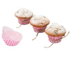 Papierowe papilotki do muffinek 60 szt różowe mix 3 wzorów 5 x 6,5 x 3 cm