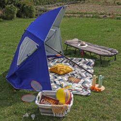 Parasol plażowy z pokrowcem Tadar Deluxe XL 240 cm niebieski