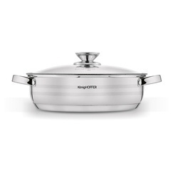 Patelnia na indukcję non-stick ze stali nierdzewnej krótkie uchwyty Konighoffer Bari Silver 28 cm