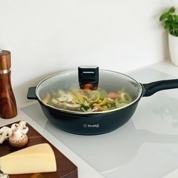 Patelnia WOK na indukcję z pokrywką Starke Pro Yasai 30 cm