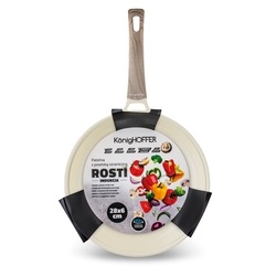 Patelnia z powłoką ceramiczną na indukcję Konighoffer Rosti 28 cm kremowa