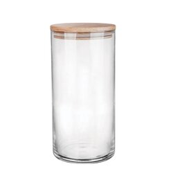 Pojemnik kuchenny szklany z drewnianą pokrywą Trend Glass 1210 ml