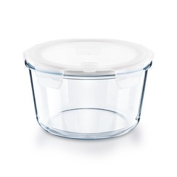 Pojemnik szklany borokrzemowy okrągły na żywność z pokrywką Tadar 1,9 l