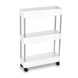 Regał na kółkach uniwersalny 3 poziomy Tadar 41 x 14 x 64 cm biały