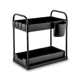 Regał uniwersalny organizer Tadar 2 poziomy 40 x 39,5 x 22 cm czarny