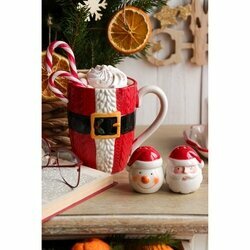Solniczka i pieprzniczka ceramiczne bożonarodzeniowe Tadar Bałwan i Gwiazdor