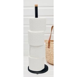 Stojak na papier toaletowy Tadar Wood 15 x 46,5 cm czarny