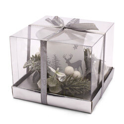 Stroik bożonarodzeniowy Tadar Gift Box 12 x 12 x 10 cm bez świeczki matowy