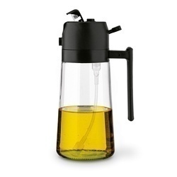 Szklana butelka na ocet i oliwę ze spryskiwaczem Tadar 450 ml czarna