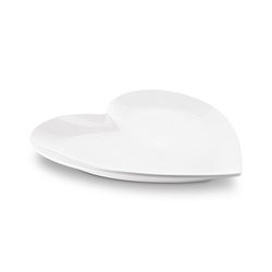 Talerz porcelanowy Tadar Serce 25 x 26 x 2 cm biały
