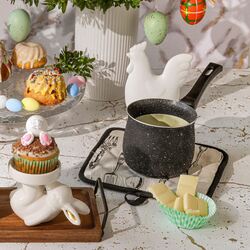 Tygielek do kawy marmurkowy non-stick Tadar Marmara Black 0,8 l bez indukcji