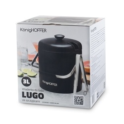 Wiaderko do lodu ze szczypcami Konighoffer Lugo 3 l czarny mat