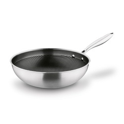 Wok nierdzewny Starke Pro Linesta Steel 30 x 9 cm z pokrywką