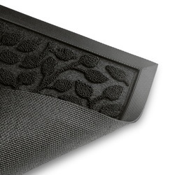 Wycieraczka pod drzwi wejściowa Tadar Listki 45 x 75 cm czarna
