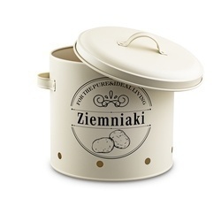 Zestaw 3 metalowych pojemników kuchennych Tadar Ziemniaki Cebula Czosnek kremowy