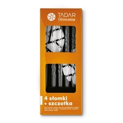 Zestaw 4 słomek borokrzemowych Tadar Spiral i szczoteczka