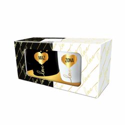 Zestaw kubków porcelanowych BGtech Soft Mąż Żona 300 ml