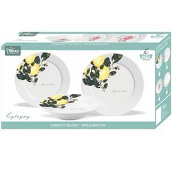 Zestaw okrągłych talerzy porcelanowych Tadar Sunny 18 elementów