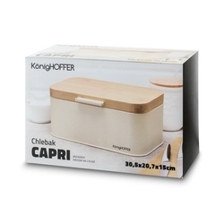 Chlebak stalowy Konighoffer Capri 30,5 x 18 x 14 cm kremowy
