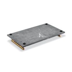Deska do serwowania przekąsek marmurowa z uchwytami Starke Pro 35 x 20 cm czarna