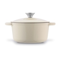 Gęsiarka żeliwna brytfanna emaliowana Konighoffer 2,8 l 21 x 10,5 cm okrągła kremowa