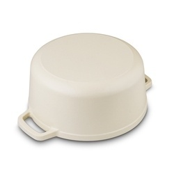 Gęsiarka żeliwna emaliowana Starke Pro 5 l 25 x 12 cm okrągła kremowa