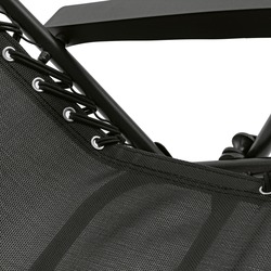 Leżak ogrodowy plażowy grawitacyjny ze stolikiem Tadar Black 63 x 160 x 80 cm